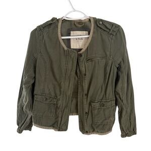 Y2K Vintage Abercrombie & Fitch Olive Green Military Jacket Cotton Granola Small